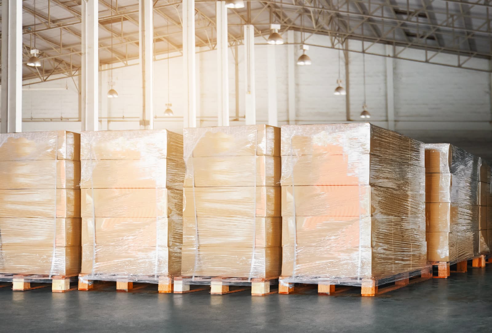 منطقة تخزين المستودع موضحة في الصورة.